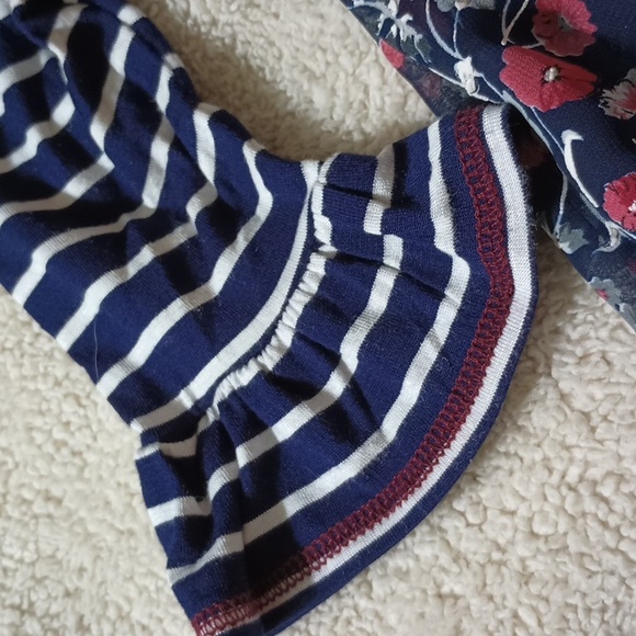 Bonnie Baby 24 Month Navy Blue, White & Burgundy Dress & Diaper Cover Like New! - Picture 5 of 10